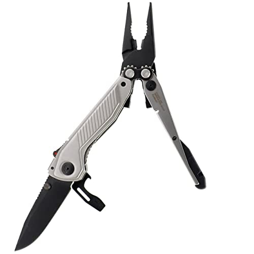 SOG Daily Everyday Solution EDC CRYO D2 Steel Compact Pocket Size Flash MT Multi-Tool, 7 Tools, Stainless-Steel Housing, Silver & Black