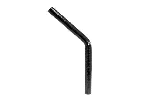 High Temp HPS HTSEC45-138-L10-BLK 4-ply Reinforced Silicone 45 Degree Elbow Coupler Hose, 75 psi Maximum Pressure, 10" Leg Length on each side, 1-3/8" ID, Black