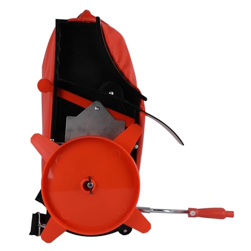 25 lb. Agri-Fab Handheld Bag Seeder Spreader with Waterproof Bag, Enclosed Gears, Adjustable Shoulder Strap, Rear Baffle, Orange