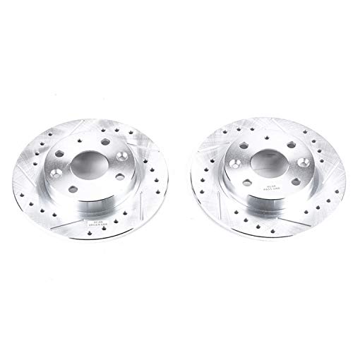 Power Stop Rear JBR544XPR Drilled & Slotted Evolution Rotor Pair For Mazda Miata 1990-1993 [Model Specific]