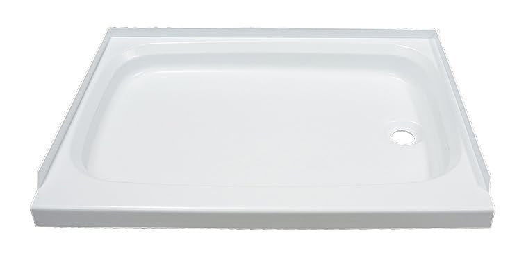 24" x 32" Lippert Replacement White Shower Pan with Right Drain for RVs, Manufactured Homes, Travel Trailers, 5th Wheels, and Motorhomes - 210371