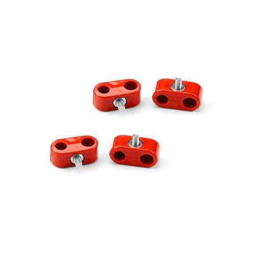 T-CLAMP 3/8"-3/16", Double Place, 4 Pieces, RED