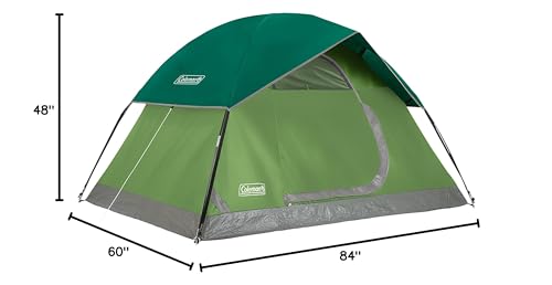 Sundome Coleman 2-Person Tent with Rainfly, Weatherproof Tent Sets Up in 10 Mins