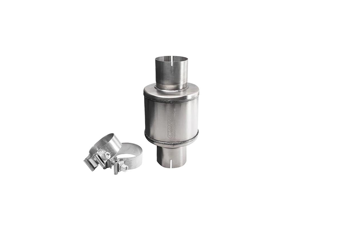 304 Stainless Steel Corsa Pro Series Packed Resonator (Slip Fit) (2-3DB) w/ 2 Clamps -Brushed (PKM2007)