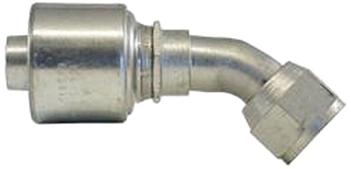 Gates MegaCrimp 10G-12FJX45S XBULK Couplings, Female JIC 37 Flare Swivel, Zinc Plated Carbon Steel, 4.57", 45° Bent Tube, 5/8" ID (Pack of 50)
