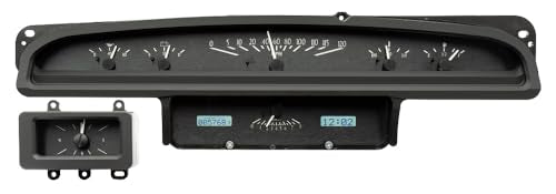 Dakota Digital VHX-70F-TOR-K-W Analog Dash Gauge System with Compatible 1970-71 Ford Torino, Fairlane and Ranchero, Black Alloy Style, White Backlighting
