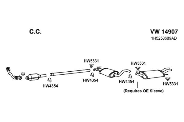 VW14907 Ansa Exhaust Muffler