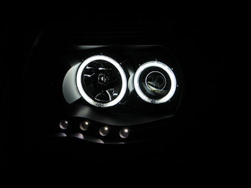 Black Clear AnzoUSA Projector Halo Headlight for Toyota Tacoma - (Sold in Pairs)