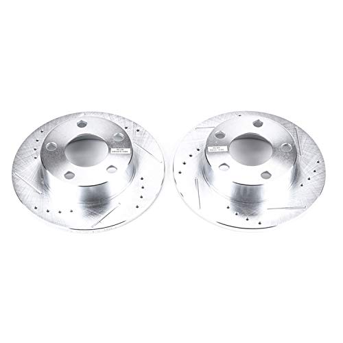 Rear Power Stop EBR619XPR Drilled & Slotted Rotor Pair For Audi A6 Quattro 1998-2001 [Model Specific]