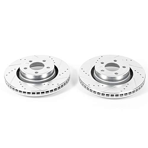 Power Stop AR85158XPR Evolution Front Drilled & Slotted Rotor Pair For Ford Mustang 2015-2023 [Model Specific]