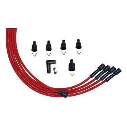 Moroso Ultra Series 52004 Universal 4 Cylinder Red Spark Wires, Straight Plug Ends, Non HEI Distributor