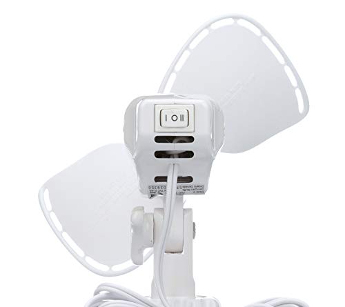 Caframo Fan SEEKR by Caframo. Grill-Less and Whisper Quiet. Shock-Absorbing FingerSafe Blade Design. 2 Speed. Made in Canada. Ultimate 747 White 24V