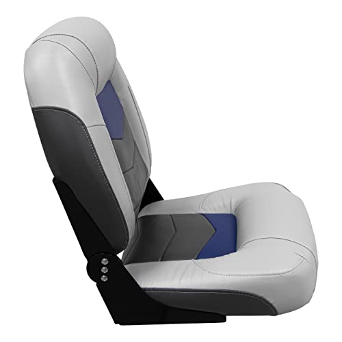 3304-1880 Wise Pro-Angler Series High Back Boat Seat Marble Grey/Blueberry/Charcoal