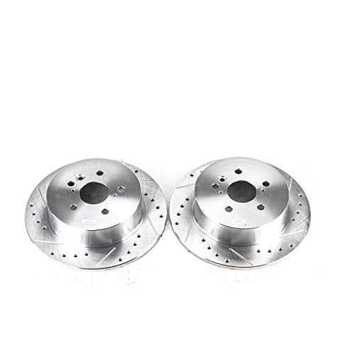 Rear Power Stop JBR1369XPR Drilled & Slotted Rotor Pair For Toyota Highlander 2008-2013 [Model Specific]