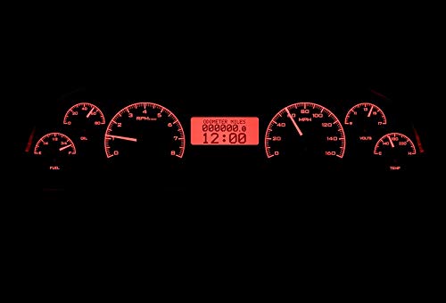 Dakota Digital VHX-94C-CAP-K-R Gauge Instrument System Compatible with 1994-96 Chevy Caprice/Impala SS Black Alloy Red Backlighting