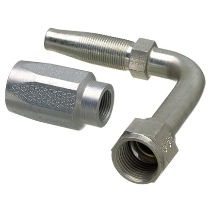 Gates Field Attachable 16C5E-16RFJX90 for C5E Hose, Female JIC 37 Flare Swivel, 90 Bent Tube, Steel, 7/8" ID