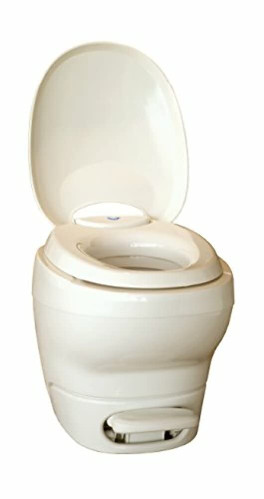 Thetford Aqua-Magic RV Toilet Pedal Flush with Water Saver / Low Profile / Parchment - Thetford 31121