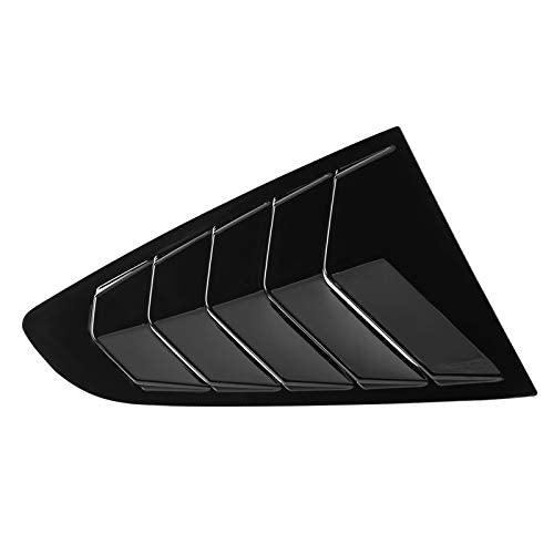 Quarter 1/4 Side Window Louver Cover ABS Glossy Black Compatible with SPEC-D TUNING 2015-2018 Ford Mustang
