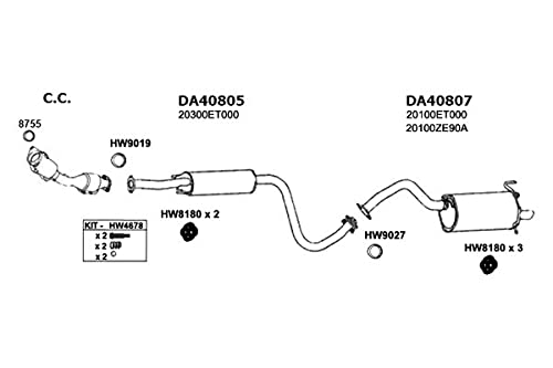 Rear Exhaust Muffler - Ansa DA40807