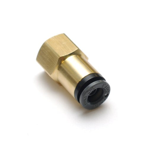 Brass Ridetech Push-to-Connect Tube Fitting, Adapter, 1/8" Tube OD x 1/8" NPT Female