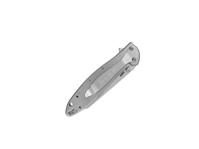 Kershaw Pocket Knife Random Leek, Gray, 3 Inch Stainless Steel Reverse Tanto Blade, EDC with Assisted Opening, Made in the USA, Reversible Clip Carry, Everyday Carry Pocket Knife for Men and Women