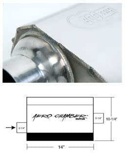 21501 Hooker 2 1/4" Universal Turbo Style Aero Chamber Muffler