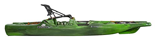Outlaw 11.5 Perception Kayaks - Sit on Top Fishing Kayak - Fold Away Lawn Chair Seat - 4 Rod Holders - Integrated Tackle Trays - 11.5 ft - Moss Camo