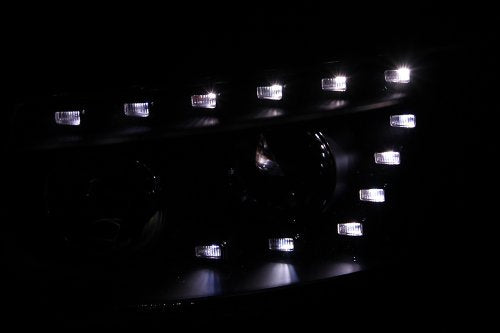 Anzo USA Black 111237 Projector Headlight with Amber Reflector for Hyundai Santa Fe