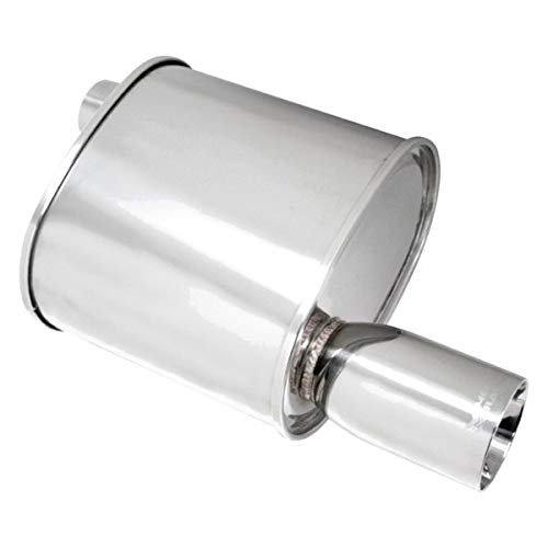 Megan Racing 2.5" MR-MU-FRT Universal Muffler Pipe/3.5" Single Stainless Roll Tip