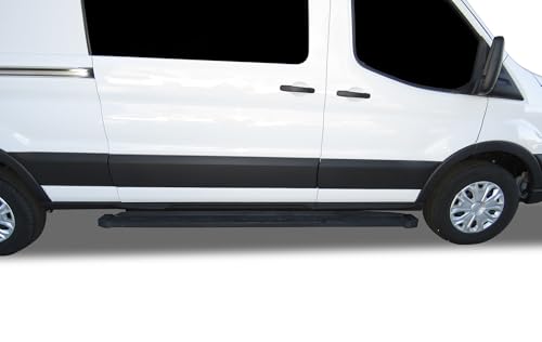 Spartan Running Boards Black Black Horse Compatible with 2022-2025 Ford E-Transit Super Crew Cab-SR-FO83596