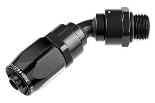-10 hose end with 45 degree -10 ORB male end - black