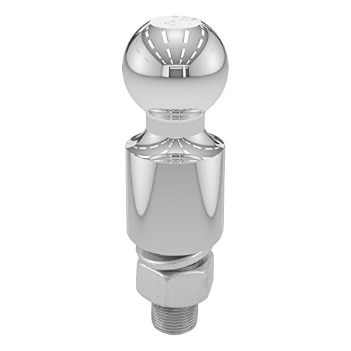 CURT 40034 Trailer Hitch Ball Chrome, 6,000 lbs, 2-Inch Rise, 2-Inch Diameter, 1 x 2-1/8-Inch Shank