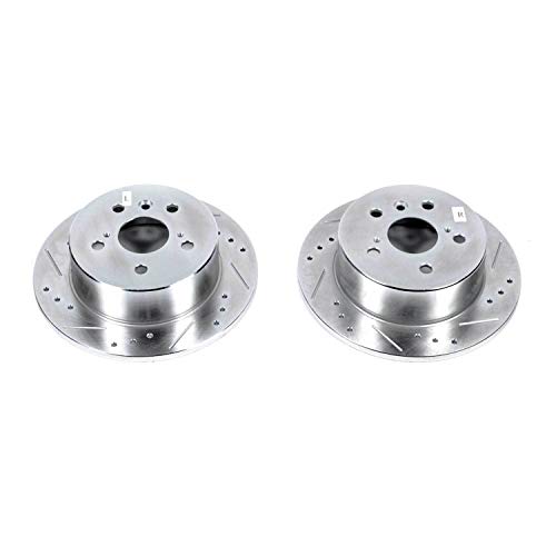 Power Stop Rear JBR1576XPR Drilled & Slotted Evolution Rotor Pair For Lexus ES300h 2013-2018, Lexus ES350 2013-2018, Toyota Avalon 2013-2018, Toyota Camry 2012-2017 [Model Specific]