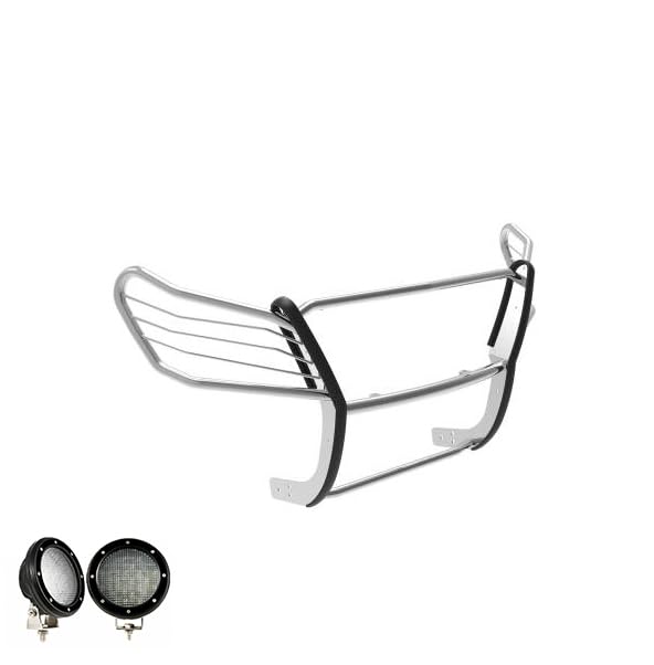 Modular Black Horse Grille Guard S/S W/Pair of 5.3" LED Light Compatible with 07-09 Dodge Sprinter-Freightliner 2500/3500|07-11-Benz Sprinter 1500|10-18-Benz Sprinter 2500/3500-17D502MSS-PLFB