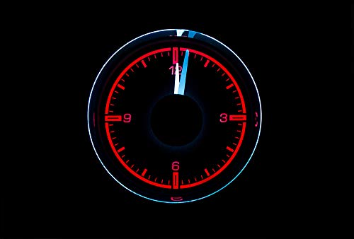 Dakota Digital 2 1/16" HDX Style Clock, Black Face - Universal Compatible with Most Vehicles