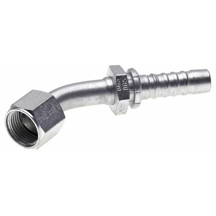 Gates Female Jic 37 Flare Swivel 45 Bent Tube G17174-0606 (Stainless Steel Braid)