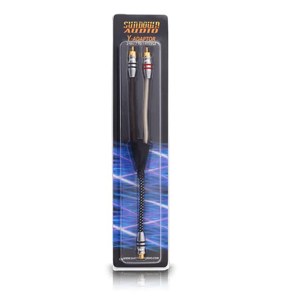 RCA-SAZ2CHY Sundown Audio, Y-Splitter RCA Signal Cable –Twisted Pair, Dual Shielded OFC Copper with Braided Foil, High-Grip Connectors for Noise-Free Car Audio
