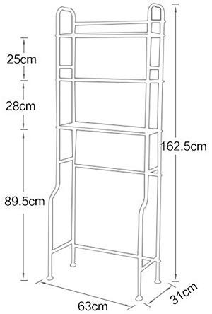Bathroom toilet rack BTBT storage shelf toilet floor rack shelf (Size : 63 * 31 * 162.5cm)