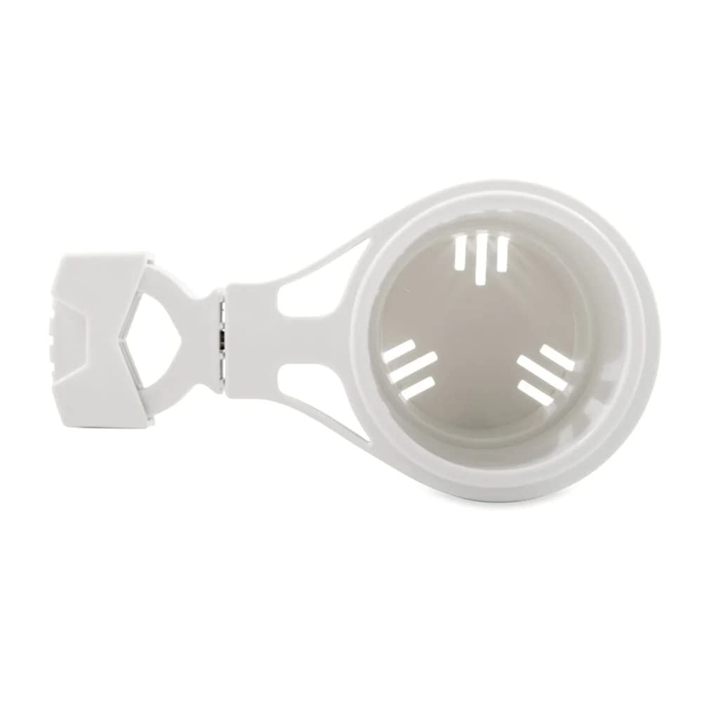 Camco Cup Holder Small Clamp Mounted-Provides a Secure Location for Your Beverage-Mountable for Up to 1-1/4-Inch Rail-White (53086)