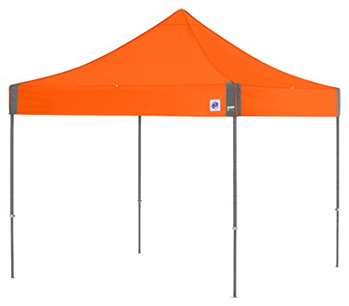 E-Z UP Instant Shelter Eclipse Canopy, 10' x 10', Gray Steel Frame and Professional Grade Orange Top