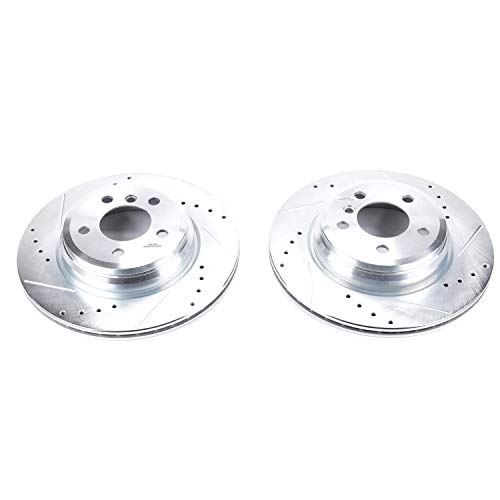 Rear Power Stop EBR1414XPR Drilled and Slotted Evolution Rotor Pair