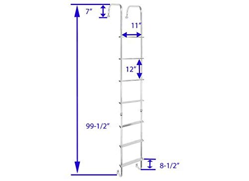 EXTERIOR LADDER RV PRO LA-401B - W/HINGES - ALUMINUM BLACK - 99-1/2" TALL X 12" WIDE