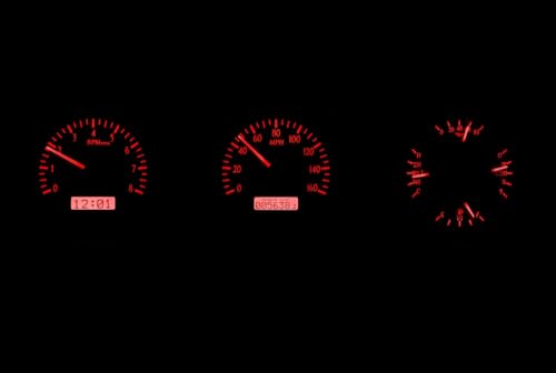 Dakota Digital VHX-62F-FAR-S-R Gauge System Analog Dash Compatible with 1962-63 Ford Fairlane, Silver Alloy Style, Red Backlighting