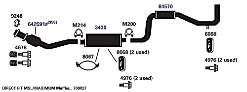 Exhaust Muffler AP Exhaust Products 3430