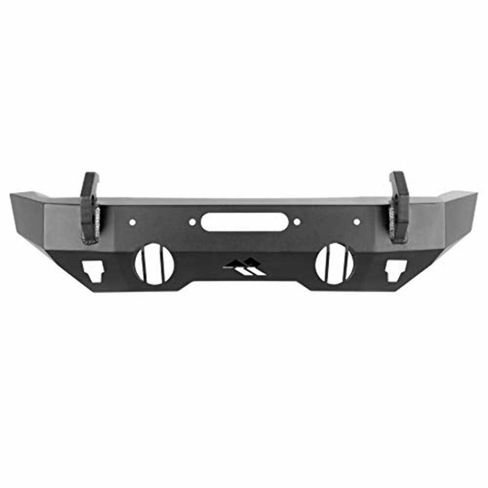 Front Rugged Ridge HD Bumper for Jeep Wrangler/Gladiator | Stubby, Steel, Black | 11540.32 | Fits 2018-2025 Jeep Wrangler JL; 2020-2025 Jeep Gladiator JT