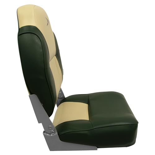 Lund Style Wise 8WD640PLS-671 High Back Boat Seat, Sand/Green