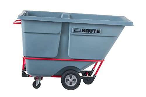 Rubbermaid Brute Dump Truck/Tilt Trash Cart/Garbage Collection/Recycling 1 Cubic Yard Standard Duty 1250 lbs. Gray Distribution Centers/Warehouse/Manufacturing/Stadiums