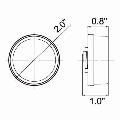 2 Inch Round Heise Marker/Clearance Light - White, Round Marker/Clearance Light (HE-TR2003)