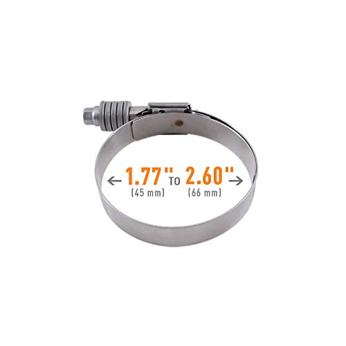 MMCLAMP-CTWG-66 Mishimoto Constant Tension Worm Gear Clamp, 1.77"-2.60" (45mm-66mm) Silver