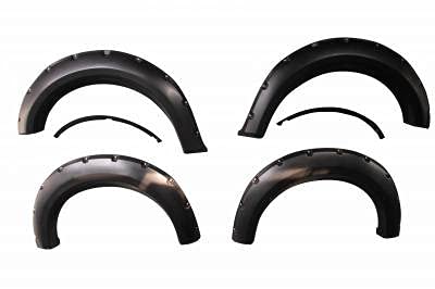 FENDER FLARES Black RIVETED Style Compatible with 2019-2023 Chevrolet Silverado 1500 FF-CHSIL19-SM